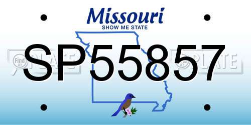 SP55857 Missouri License Plate
