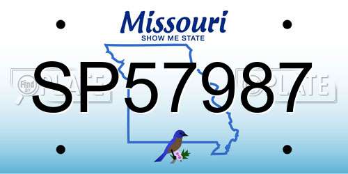 SP57987 Missouri License Plate