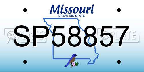 SP58857 Missouri License Plate
