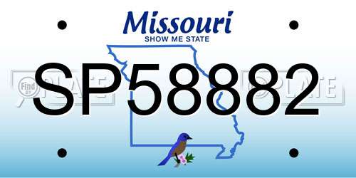 SP58882 Missouri License Plate