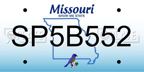 SP5B552 Missouri License Plate