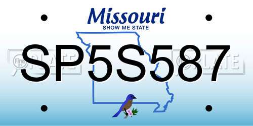 SP5S587 Missouri License Plate