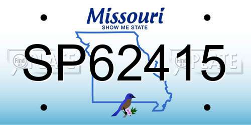 SP62415 Missouri License Plate