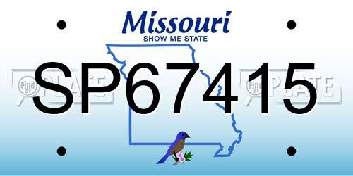 SP67415 Missouri License Plate