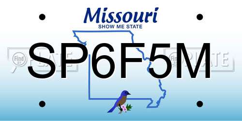 SP6F5M Missouri License Plate