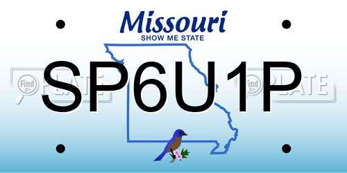 SP6U1P Missouri License Plate