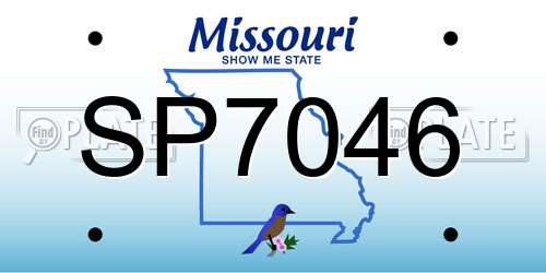 SP7046 Missouri License Plate