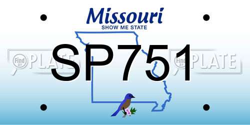SP751 Missouri License Plate