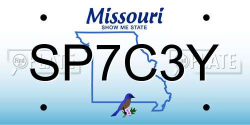 SP7C3Y Missouri License Plate