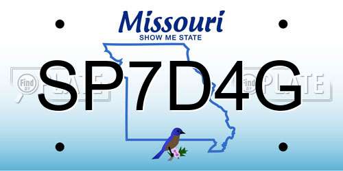 SP7D4G Missouri License Plate