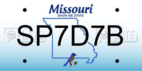 SP7D7B Missouri License Plate