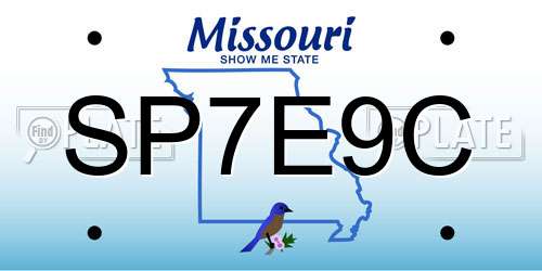 SP7E9C Missouri License Plate