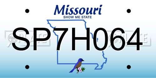 SP7H064 Missouri License Plate