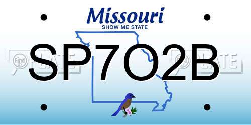 SP7O2B Missouri License Plate