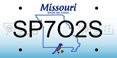 SP7O2S Missouri License Plate