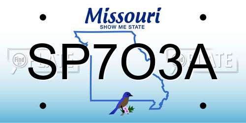 SP7O3A Missouri License Plate