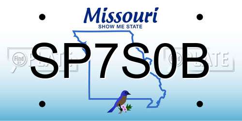 SP7S0B Missouri License Plate