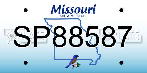 SP88587 Missouri License Plate
