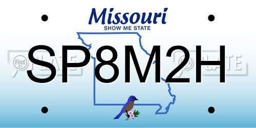 SP8M2H Missouri License Plate