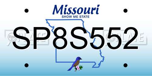 SP8S552 Missouri License Plate
