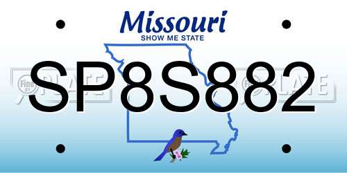 SP8S882 Missouri License Plate