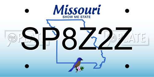 SP8Z2Z Missouri License Plate