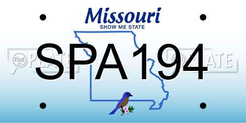 SPA194 Missouri License Plate