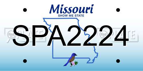 SPA2224 Missouri License Plate