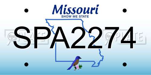 SPA2274 Missouri License Plate