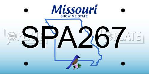 SPA267 Missouri License Plate