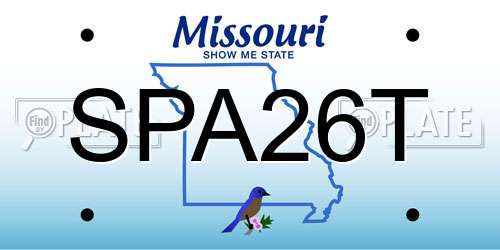SPA26T Missouri License Plate