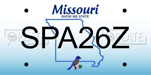 SPA26Z Missouri License Plate