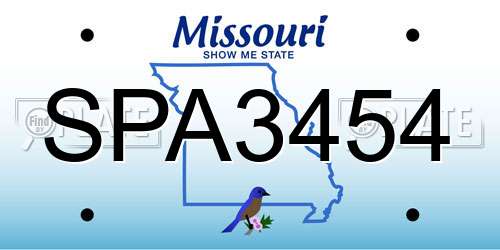 SPA3454 Missouri License Plate