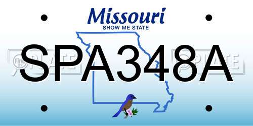 SPA348A Missouri License Plate