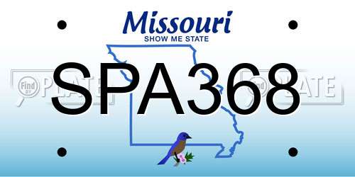 SPA368 Missouri License Plate