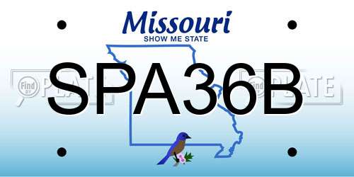 SPA36B Missouri License Plate