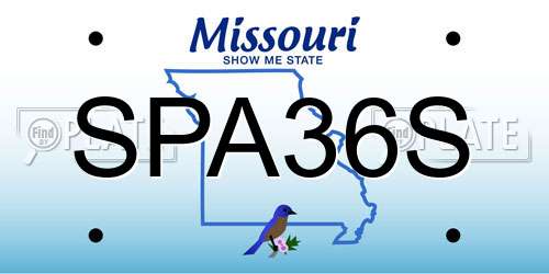 SPA36S Missouri License Plate
