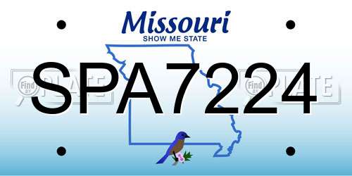 SPA7224 Missouri License Plate