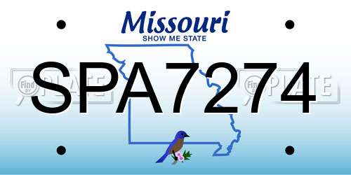 SPA7274 Missouri License Plate