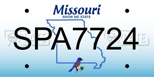SPA7724 Missouri License Plate