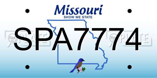 SPA7774 Missouri License Plate