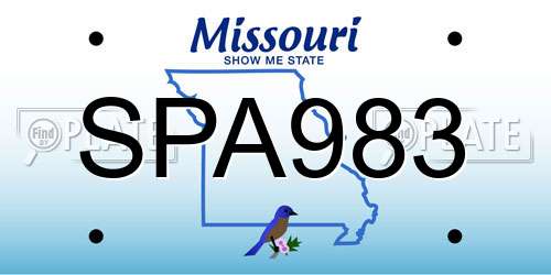 SPA983 Missouri License Plate