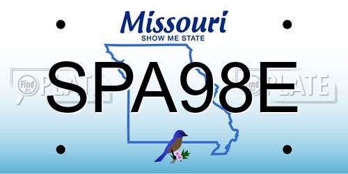 SPA98E Missouri License Plate