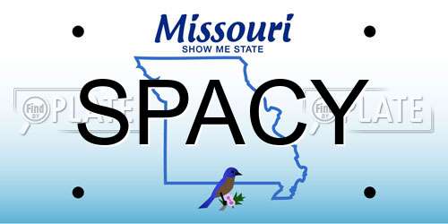 SPACY Missouri License Plate