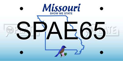 SPAE65 Missouri License Plate
