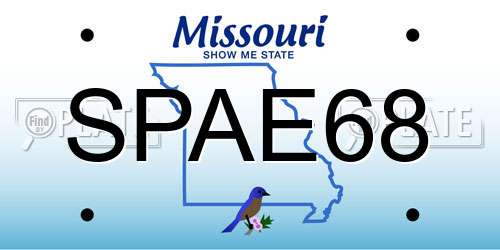 SPAE68 Missouri License Plate