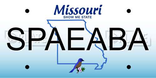 SPAEABA Missouri License Plate