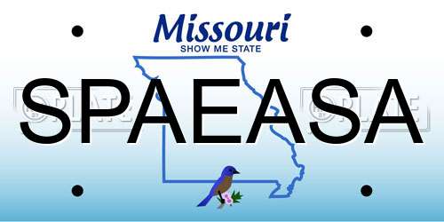 SPAEASA Missouri License Plate
