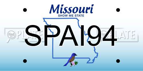 SPAI94 Missouri License Plate