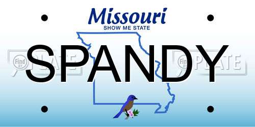 SPANDY Missouri License Plate